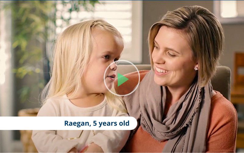 Raegan 5 years old with her mother Raechel